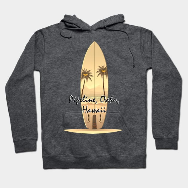 Surfing session Pipeline Oahu, Hawaii Hoodie by GraphGeek